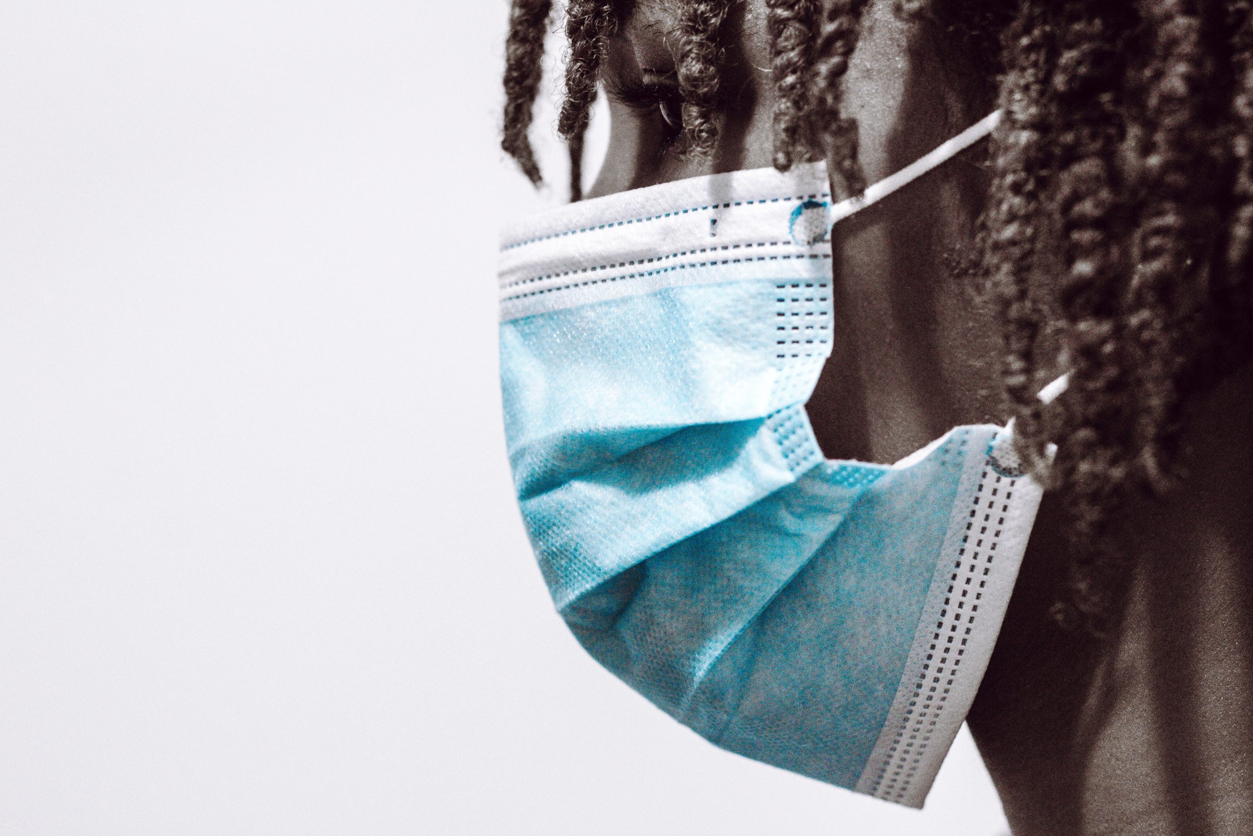 A person wearing a surgical mask.